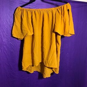 Mustard off the shoulder shirt